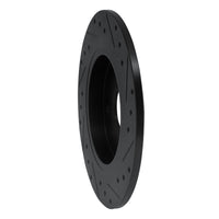 R1 Concepts R1 02-04 Ford Focus Rear Left Drilled & Slotted Black Brake Rotor
