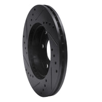 R1 Concepts R1 87-93 Mercedes-Benz 190D Front Right Drilled & Slotted Black Brake Rotor