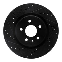 R1 Concepts R1 09-10 Ford Taurus SHO Front Left Drilled & Slotted Black Brake Rotor