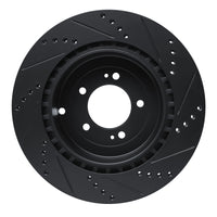 R1 Concepts R1 08-15 Mitsubishi Lancer Rear Left Drilled & Slotted Black Brake Rotor