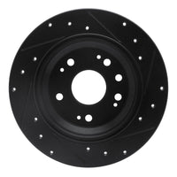 R1 Concepts R1 02-04 Acura RL Rear Left Drilled & Slotted Black Brake Rotor