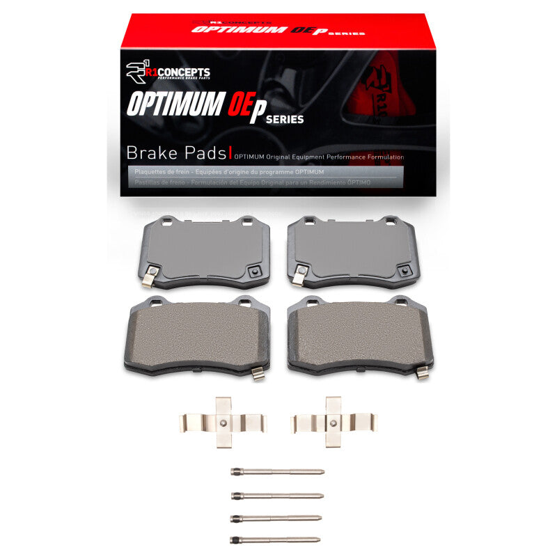 R1 Concepts R1 10-16 Hyundai Genesis Coupe Rear Optimum OE Brake Pads & Hardware Kit