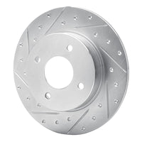 R1 Concepts R1 04-06 Nissan Sentra Rear Left Drilled & Slotted Silver Brake Rotor