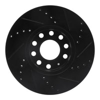 R1 Concepts R1 92-08 Audi A4 (Mexico) Front Left Drilled & Slotted Black Brake Rotor