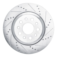 R1 Concepts R1 14-16 Maserati Ghibli Rear Right Drilled & Slotted Silver Brake Rotor