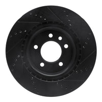 R1 Concepts R1 18-20 Land Rover Range Rover Sport Rear Left Drilled & Slotted Black Brake Rotor