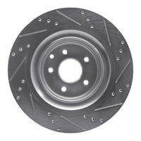 R1 Concepts R1 09-20 Nissan 370Z Rear Left Drilled & Slotted Silver Brake Rotor