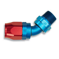 Russell Performance -8 AN Red/Blue 90 Degree Full Flow Swivel Pipe Thread Hose End (With 3/8in NPT)