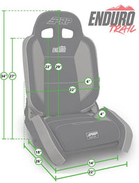 PRP Seats PRP EnduroTrail Reclining Suspension Seat - Black Suede - Passenger