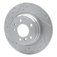 R1 Concepts R1 91-01 BMW 850CSI Rear Left Drilled & Slotted Silver Brake Rotor