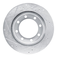 R1 Concepts R1 80-93 Dodge W200 Front Right Drilled & Slotted Silver Brake Rotor