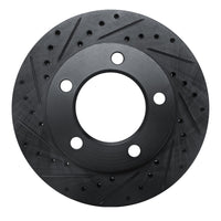 R1 Concepts R1 94-96 Ford F-150 4WD Front Left Drilled & Slotted Black Brake Rotor