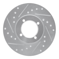 R1 Concepts R1 74-79 Lotus Eclat Front Left Drilled & Slotted Silver Brake Rotor