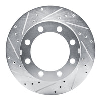 R1 Concepts R1 77-93 Chevrolet K30 Front Left Drilled & Slotted Silver Brake Rotor