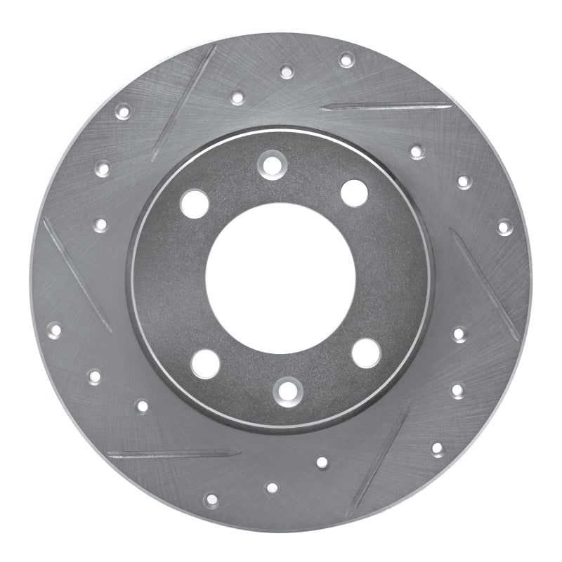 R1 Concepts R1 89-91 Peugeot 405 Rear Left Drilled & Slotted Silver Brake Rotor