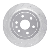 R1 Concepts R1 10-16 Cadillac SRX Rear Left Drilled & Slotted Silver Brake Rotor