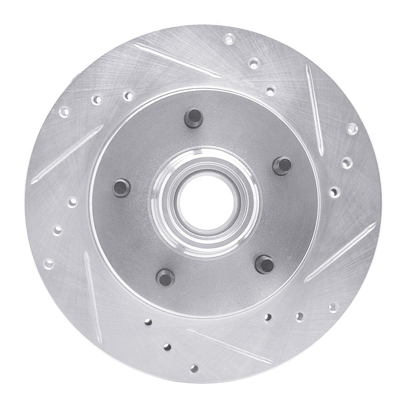 R1 Concepts R1 1982-1995 Buick Regal Front Right Drilled & Slotted Silver Brake Rotor