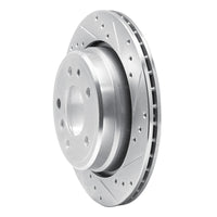 R1 Concepts R1 91-95 BMW 540I Rear Right Drilled & Slotted Silver Brake Rotor