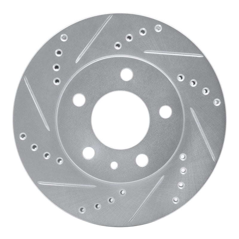 R1 Concepts R1 82-90 Volvo 760 Series Front Left Drilled & Slotted Silver Brake Rotor