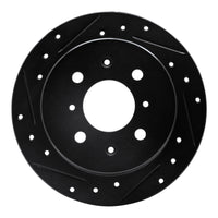 R1 Concepts R1 88-01 Acura Integra Rear Left Drilled & Slotted Black Brake Rotor