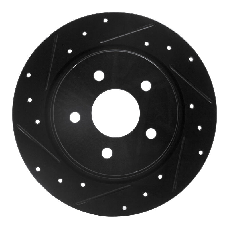 R1 Concepts R1 07-14 Suzuki SX4 CrossOVER Rear Left Drilled & Slotted Black Brake Rotor