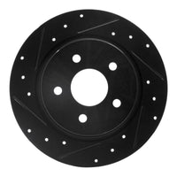R1 Concepts R1 07-14 Suzuki SX4 CrossOVER Rear Left Drilled & Slotted Black Brake Rotor