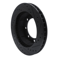 R1 Concepts R1 80-94 Ford F-250 4WD (Excl Super Duty) Front Left Drilled & Slotted Black Brake Rotor