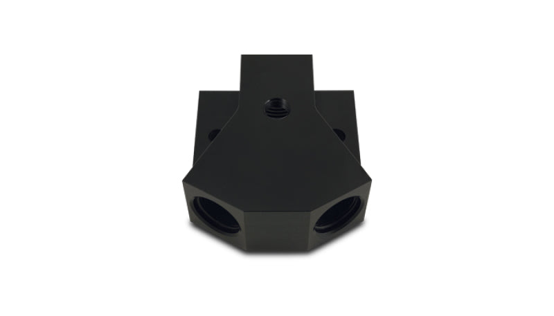 Vibrant Billet Aluminum Y-Block Fitting with 1/8in NPT Port -8AN x Dual -8AN ORB