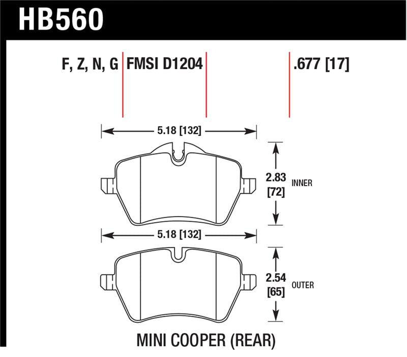Hawk Performance Hawk 06-15 Mini Cooper DTC-60 Race Front Brake Pads