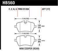 Hawk Performance Hawk 06-15 Mini Cooper DTC-60 Race Front Brake Pads