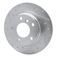 R1 Concepts R1 91-99 BMW 323I Rear Left Drilled & Slotted Silver Brake Rotor