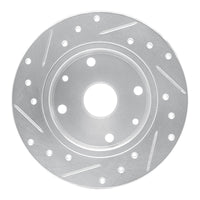 R1 Concepts R1 1981-1985 Mazda RX-7 Rear Right Drilled & Slotted Silver Brake Rotor