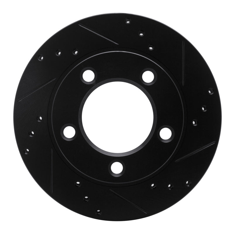 R1 Concepts R1 76-93 Ford F-150 4WD Front Right Drilled & Slotted Black Brake Rotor