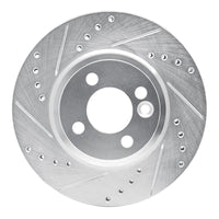 R1 Concepts R1 07-15 Mini Cooper Clubman Front Left Drilled & Slotted Silver Brake Rotor