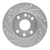 R1 Concepts R1 94-02 Ford ASPIRE Front Left Drilled & Slotted Silver Brake Rotor