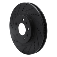 R1 Concepts R1 03-07 Cadillac CTS Front Left Drilled & Slotted Black Brake Rotor