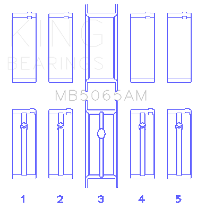King Engine Bearings Chrysler/Mitsubishi 122ci 2.0L (Size 0.5) Main Bearing Set