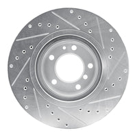 R1 Concepts R1 93-97 BMW 850CI Front Left Drilled & Slotted Silver Brake Rotor