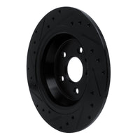 R1 Concepts R1 13-20 Ford Fusion Rear Right Drilled & Slotted Black Brake Rotor