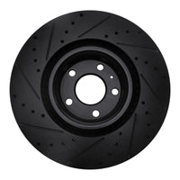 R1 Concepts R1 04-09 Audi S4 Front Right Drilled & Slotted Black Brake Rotor