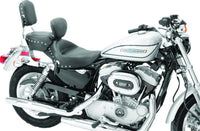 Mustang Motorcycle Mustang 04-21 Harley Sportster 3.3 Wide Stud Touring Solo Seat w/Driver Backrest - Black