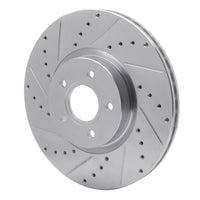 R1 Concepts R1 04-19 Ford Focus Front Left Drilled & Slotted Silver Brake Rotor