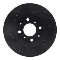 R1 Concepts R1 84-90 Honda Accord Sedan Front Right Drilled & Slotted Black Brake Rotor
