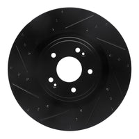R1 Concepts R1 18-22 Genesis G70 Front Left Drilled & Slotted Black Brake Rotor