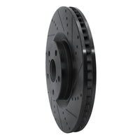 R1 Concepts R1 09-11 Lexus GS350 Right Front Drilled & Slotted Black Brake Rotor