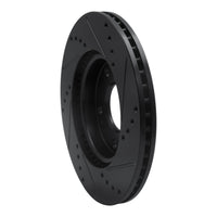 R1 Concepts R1 2011-2025 Hyundai Elantra Coupe Front Left Drilled & Slotted Black Brake Rotor