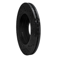 R1 Concepts R1 99-07 Ford E-350 Econoline Club Wagon Rear Left Drilled & Slotted Black Brake Rotor