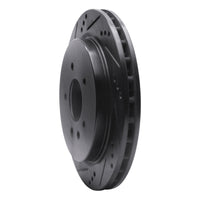 R1 Concepts R1 03-11 Cadillac CTS Rear Left Drilled & Slotted Black Brake Rotor