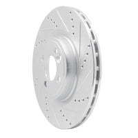 R1 Concepts R1 09-14 Mini Cooper Clubman Front Right Drilled & Slotted Silver Brake Rotor