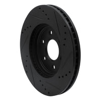 R1 Concepts R1 05-25 Nissan Pathfinder Front Left Drilled & Slotted Black Brake Rotor